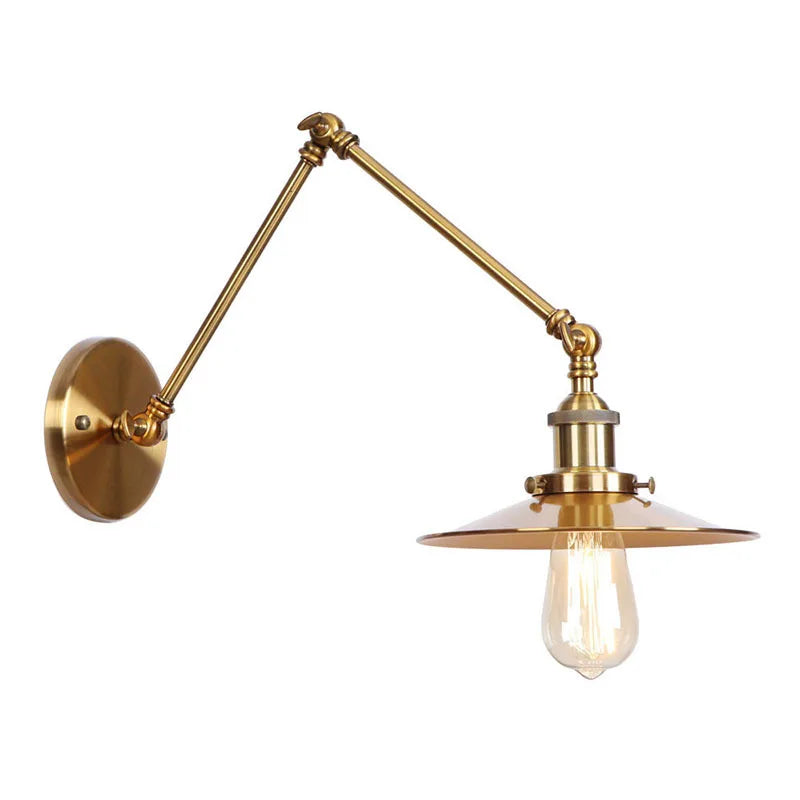 Afralia™ Gold Adjustable Long Arm Wall Light - Retro Style Flex Lamp for Home and Restaurant