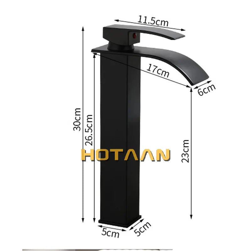 Afralia™ Black Plated Brass Basin Faucet Single Lever Hot&Cold Mixer Tap