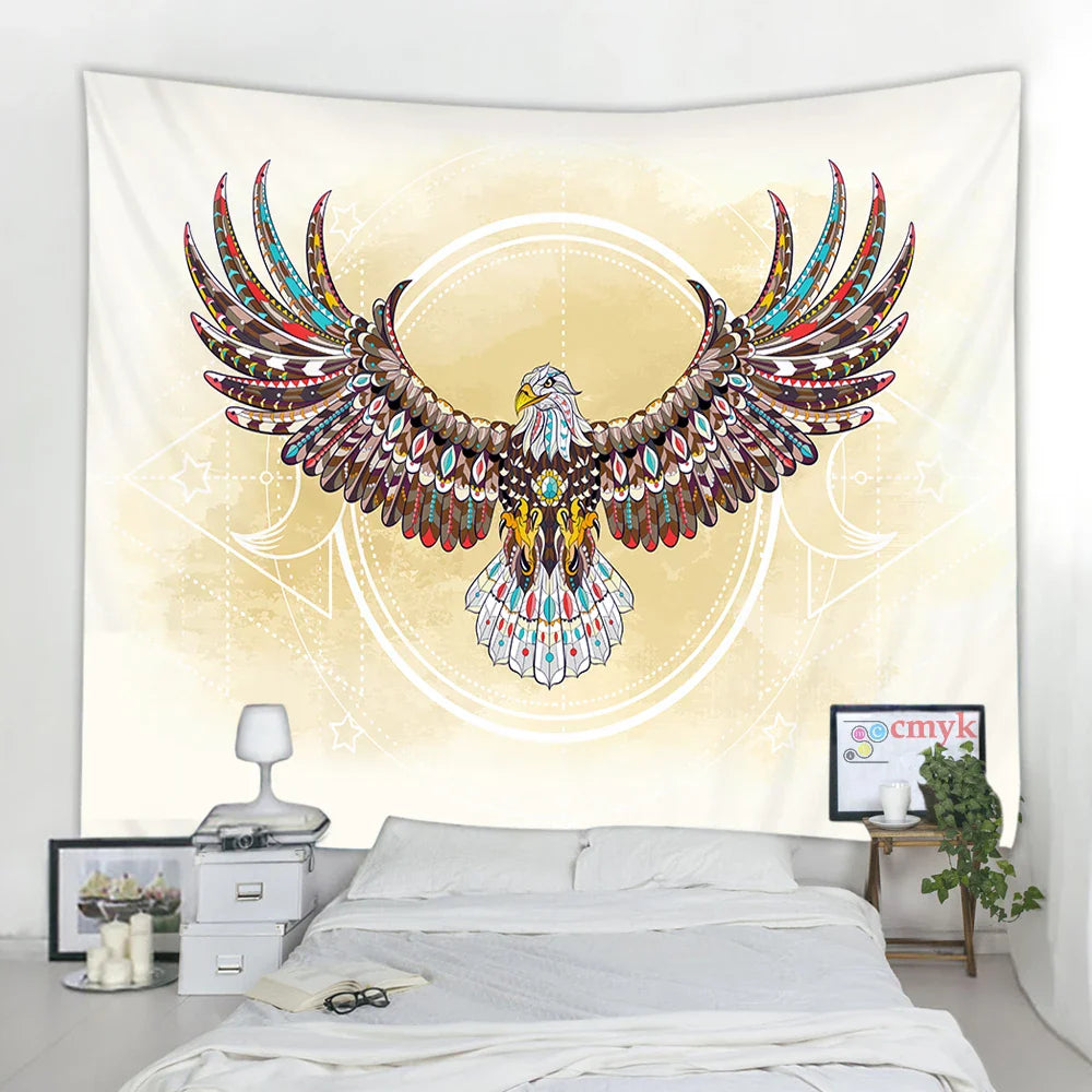Afralia™ Animal Mandala Tapestry Wall Hanging Mat Beach Towel Blanket