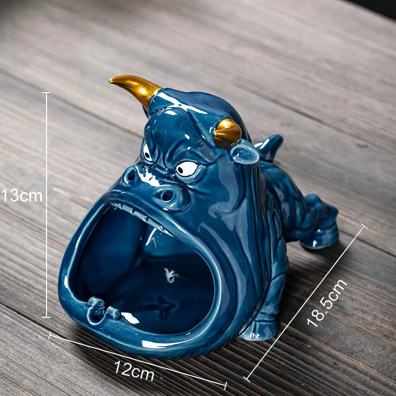 French Bulldog Ceramic Ashtray - Afralia™ Brand Office Desk Décor & Gift for Boyfriend