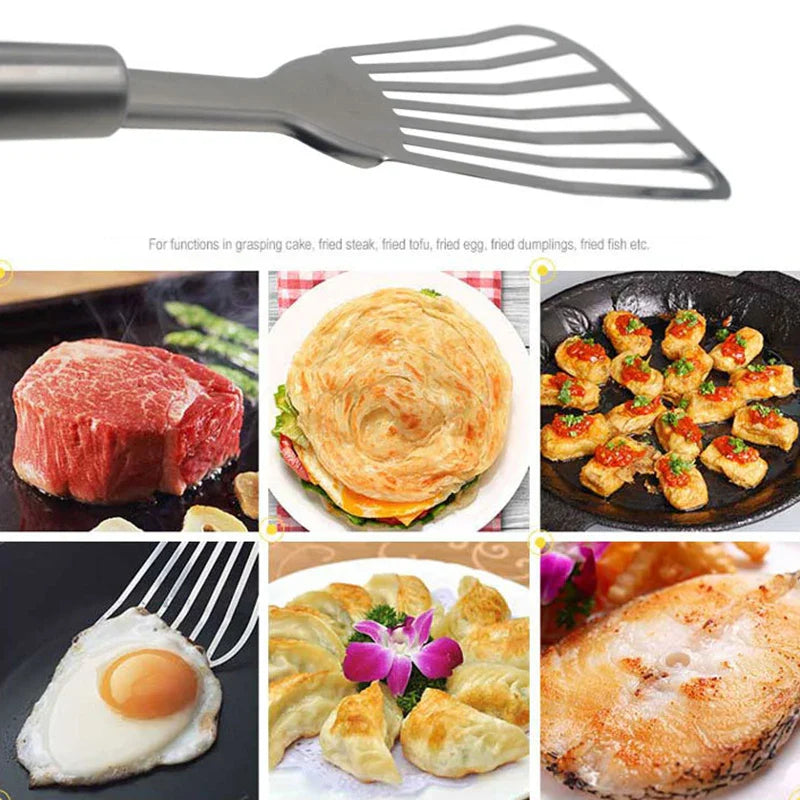 Afralia™ Stainless Steel Cooking Spatula Kitchen Utensil for Frying, Dumplings, Eggs, and More