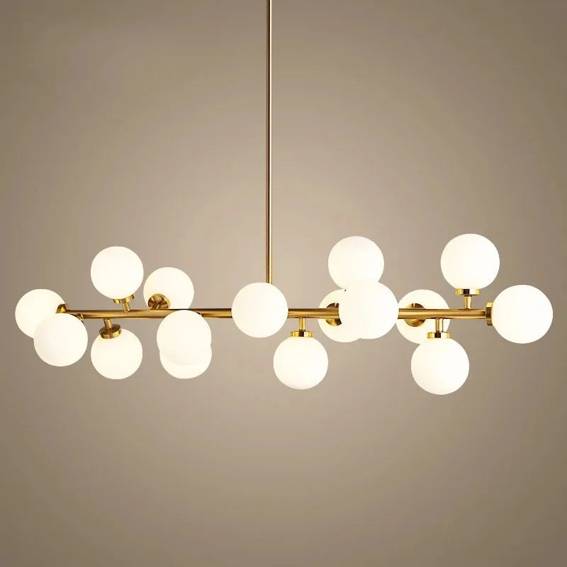 Afralia™ Milky Glass Chandelier Lights with Gold Black Finish