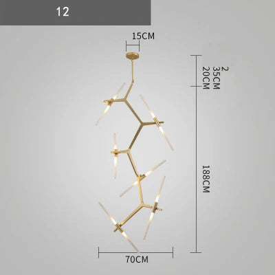 Afralia™ Branch Suspension Pendant Light - Gold Black G9 LED Iron Glass Fixture