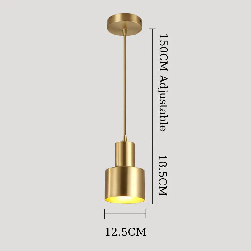 Afralia™ Brass Finish LED Pendant Light for Dining Room, Bedroom & Bar