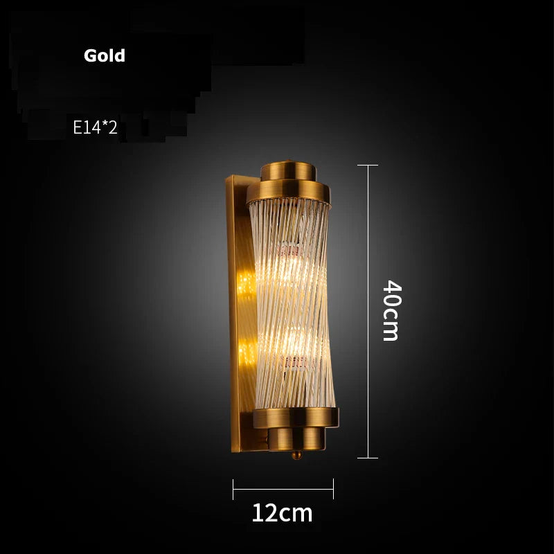 Afralia™ Chrome Gold Crystal LED Wall Sconce - Designer Wall Light for Bedroom & Corridor