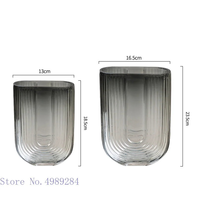 Afralia™ Glass Vase U Type Flower Arrangement Hydroponic Modern Home Wedding Decoration