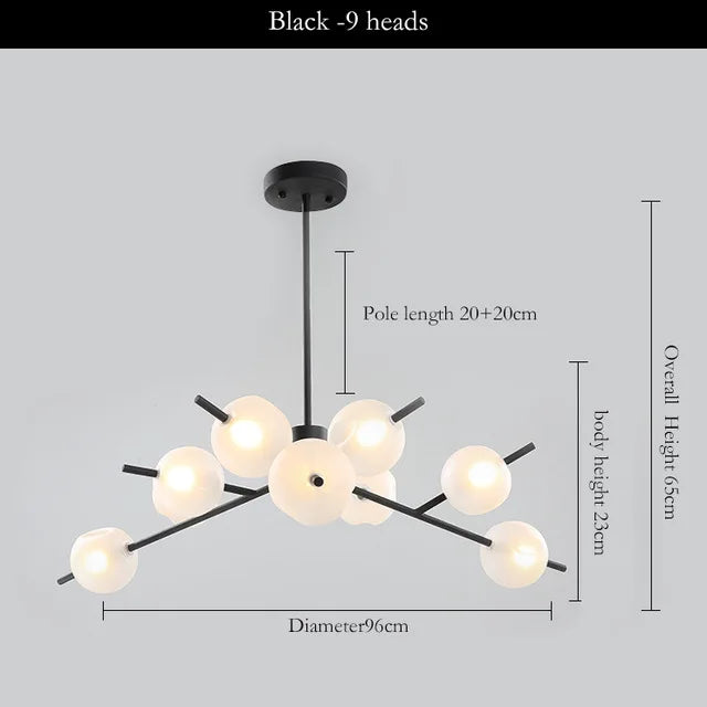 Afralia™ Nordic Glass Ball Chandelier: Modern Postmodern Designer Model Room Lighting