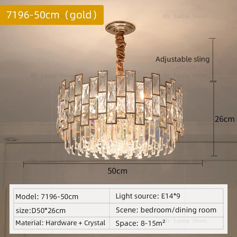 Afralia™ Crystal Chandelier: Modern Luxury Lighting for Living Room, Bedroom, Kitchen