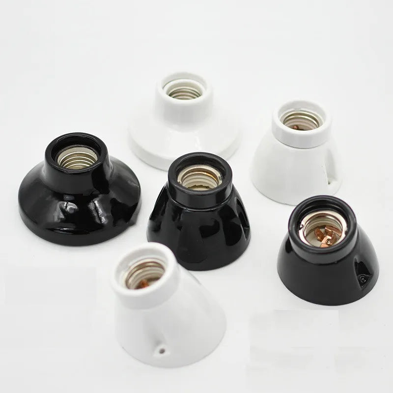 Afralia™ Ceramic E27 Lamp Bulb Holder Base, Table Ceiling Fitting Socket Lampholder