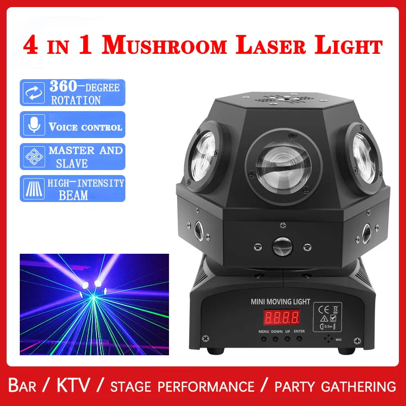 Afralia™ 60W Moving Head Strobe Beam Laser Light Projector DJ Disco Lights