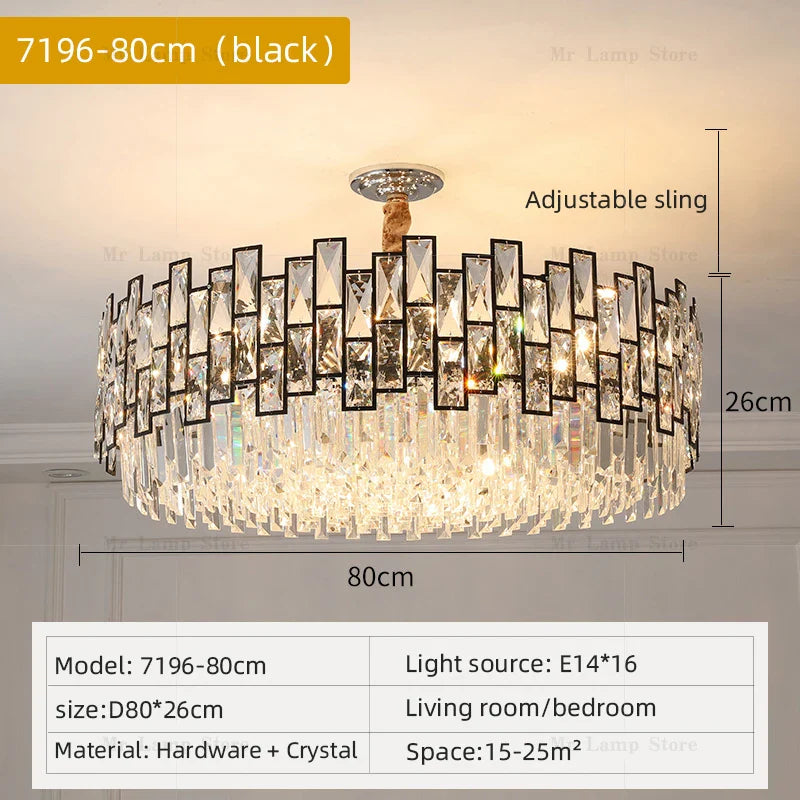 Afralia™ Crystal Chandelier: Modern Luxury Lighting for Living Room, Bedroom, Kitchen