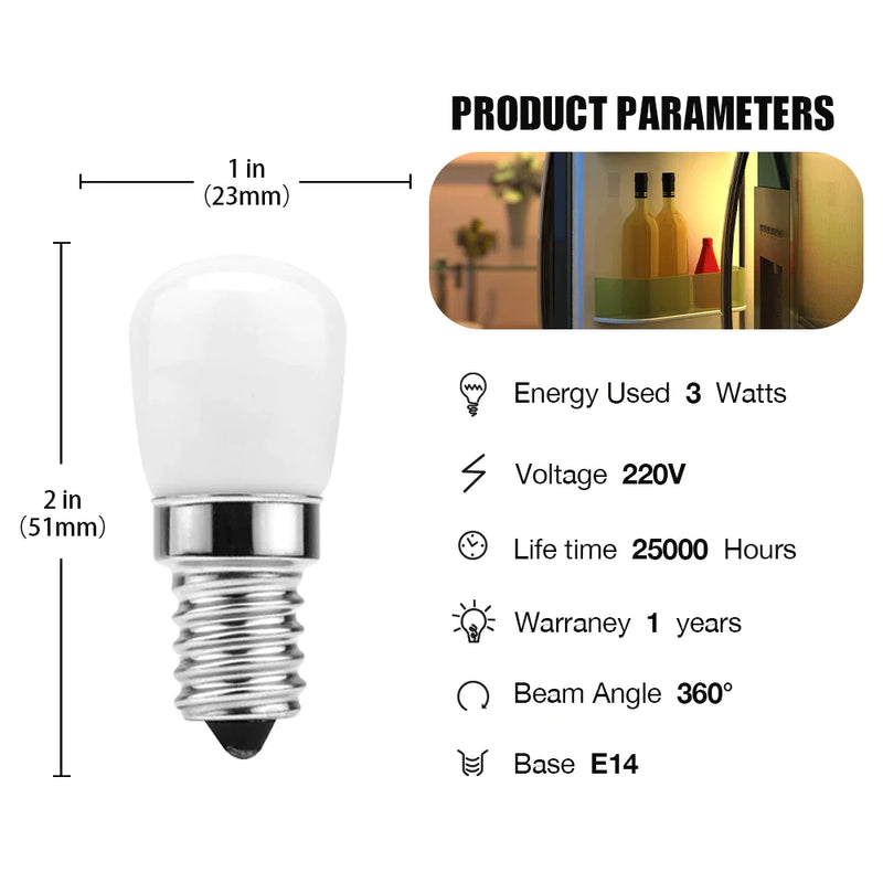 Afralia™ LED Fridge Bulb E14 3W 220V Corn Light White/Warm SMD2835 Halogen Replacement