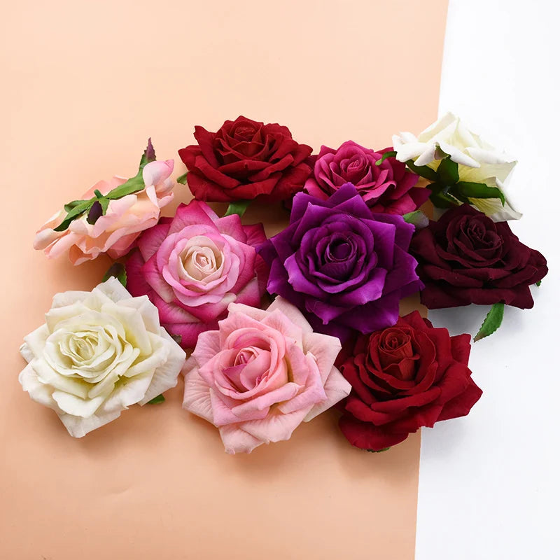 Afralia™ Roses Head Wedding Decor Wall DIY Home Decor Artificial Flowers