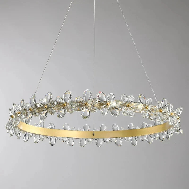 Afralia™ Crystal LED Chandelier: Luxury Lighting for Living, Dining, Kitchen - Elegant Iron & Aluminum Design