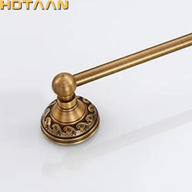 Afralia™ Antique Brass Towel Holder Single Bar 30-60cm, Solid Aluminium Towel Rack