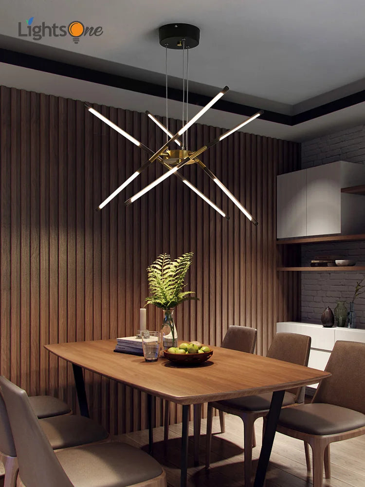 Afralia™ Nordic Art Chandelier for Dining and Bedroom with Creative Strip Design