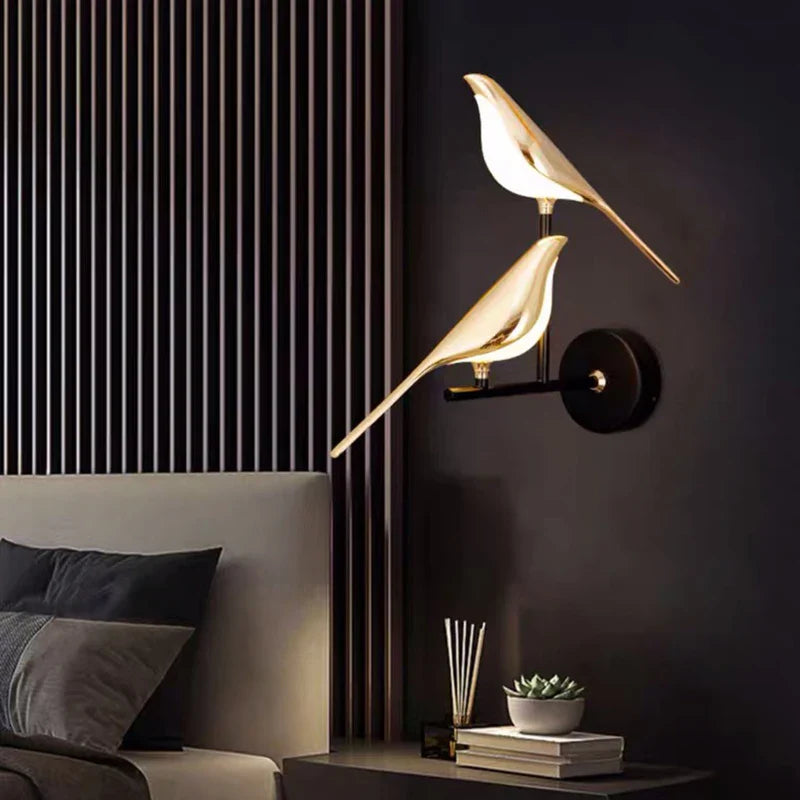 Afralia™ Bird Design Gold Plating LED Wall Sconce for Stylish Home Lighting