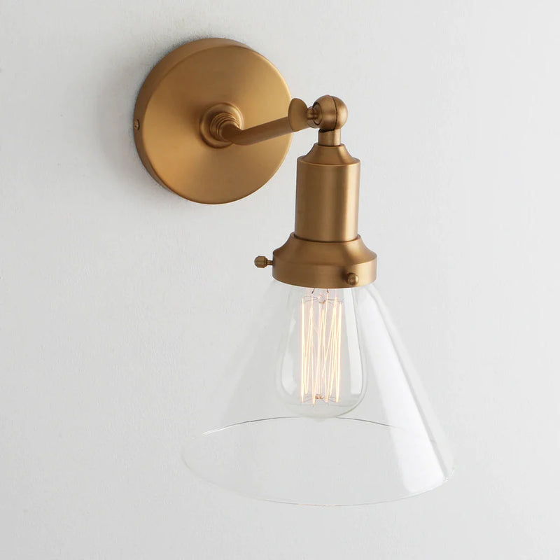 Afralia™ Vintage Industrial Clear Glass Wall Sconce Light Fixture