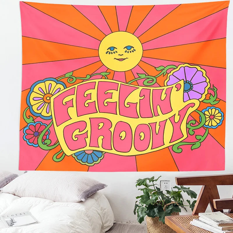 Afralia™ Sunshine Boho Tapestry - Colorful Psychedelic Wall Hanging, Bedroom & Living Room Decor