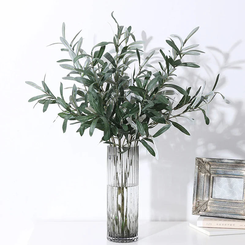 Afralia™ Olive Green Leaves Tree Branches Artificial Plants Home Wedding Decor Silk Flowers