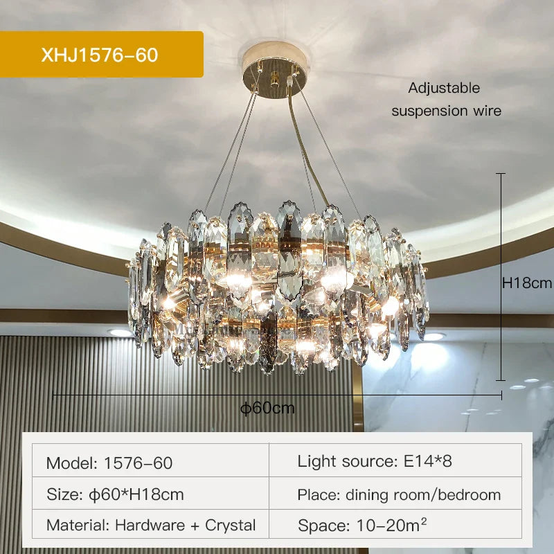 Afralia™ Crystal Chandelier: Elegant Nordic Design for Living, Dining, Bedroom