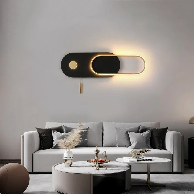 Afralia™ LED Wall Lamp Nordic Design Modern Living Room Bedroom 17W Black White