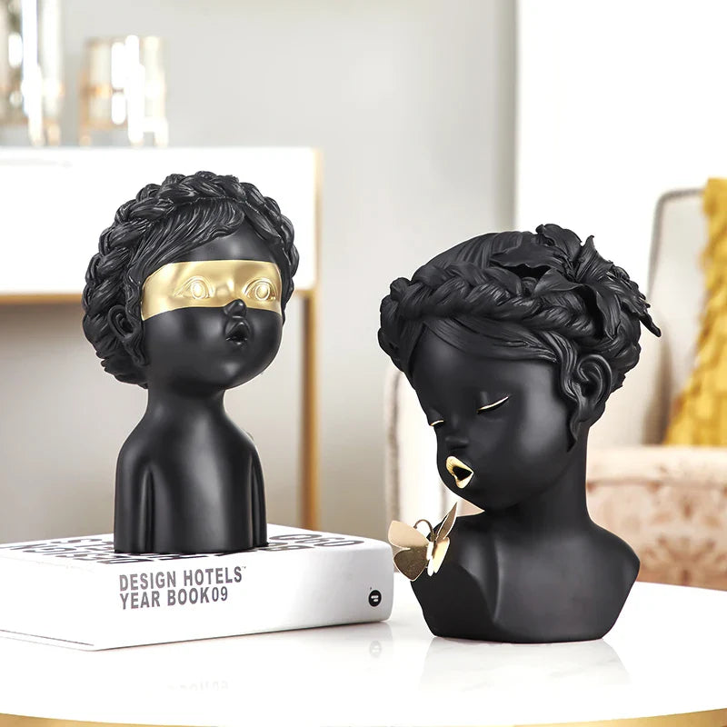 Afralia™ Nordic Butterfly Angel Statue Resin Urban Home Decor Figurine