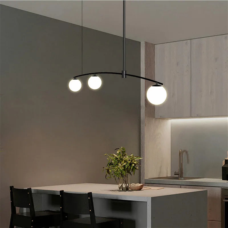 Afralia™ Bubble Iron Chandelier: Minimalist Nordic Kitchen Restaurant Island Light