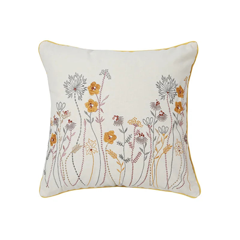 Afralia™ Dandelion Floral Yellow Pillow Cover for Home Decor