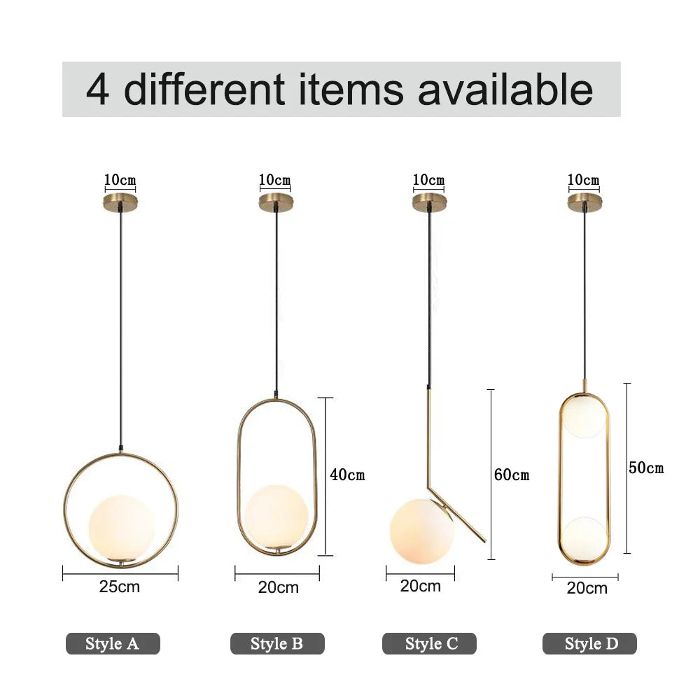 Afralia™ White Glass Ball Pendant Lights for Dining Room Bar Lighting