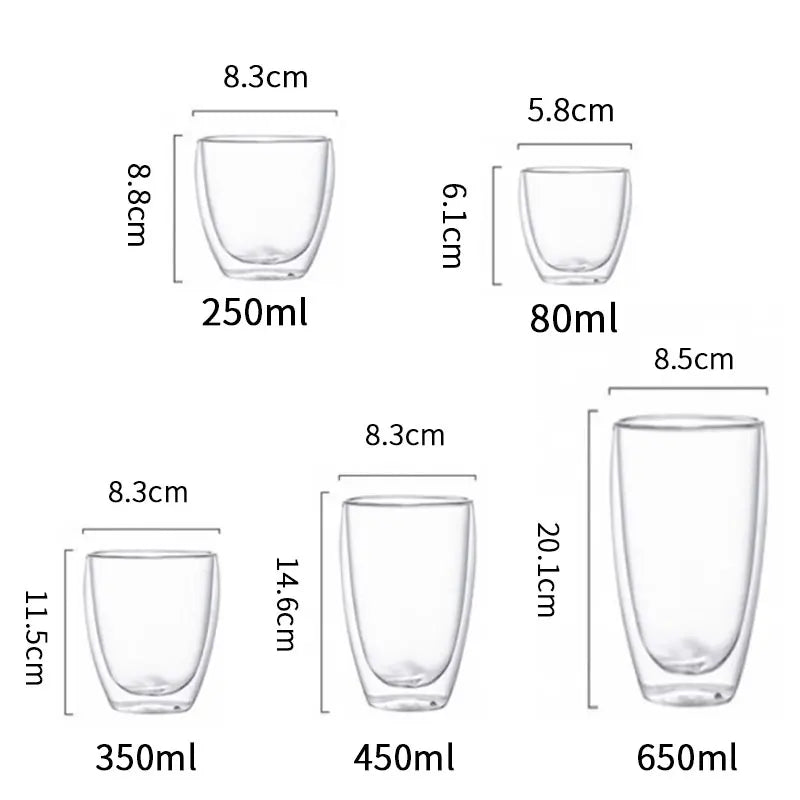 Afralia™ Double Wall Glass Cup - Versatile Drinkware for Parties