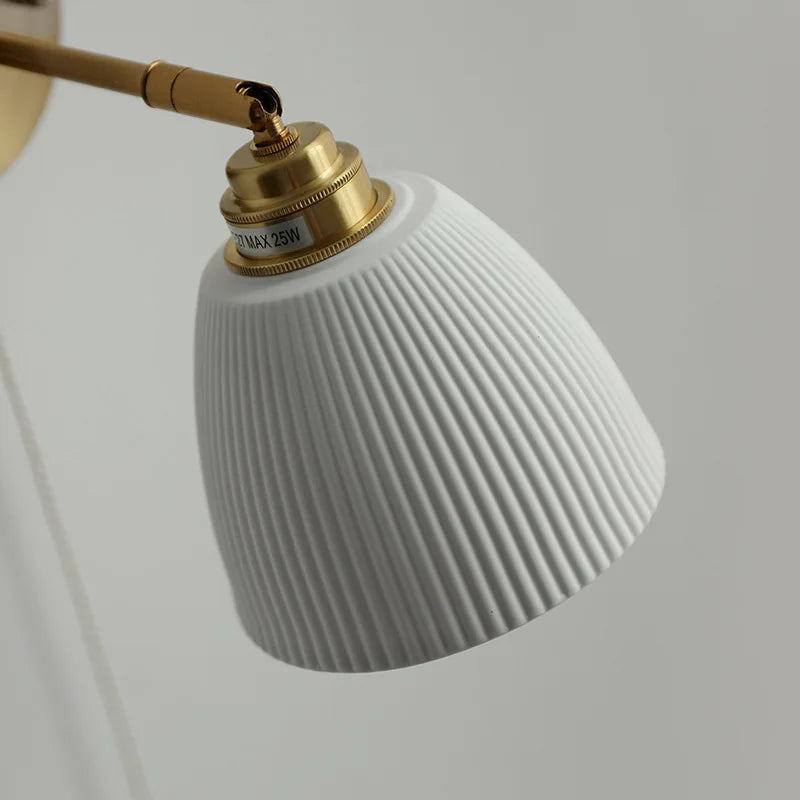 Afralia™ Copper LED Wall Light with Pull Chain Switch for Bathroom Mirror Stair Lights