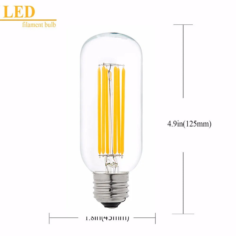 Afralia™ T45 Tubular LED Night Bulb 6W Dimmable Filament E26 E27 Pendant Light