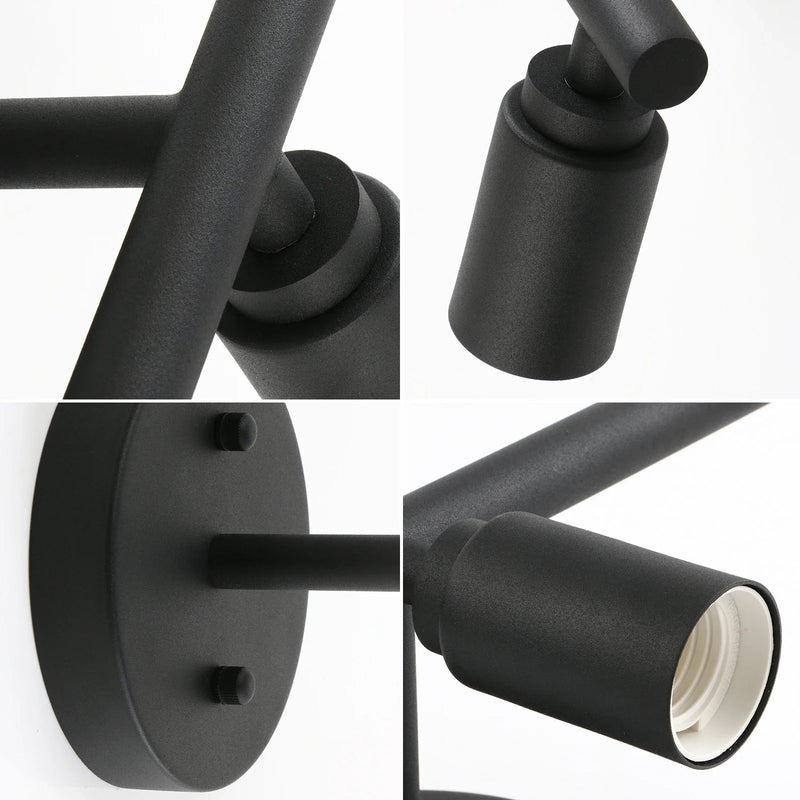 Afralia™ Permo 3 Light Sconce Matte Black Wall Light