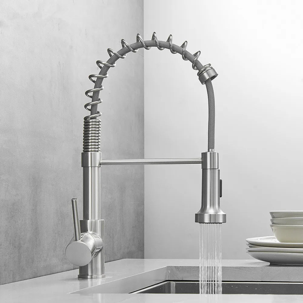 Afralia™ Kitchen Faucet: Nickel Sink Mixer, Chrome Vanity Tap, Rotating Faucet for Modern Homes