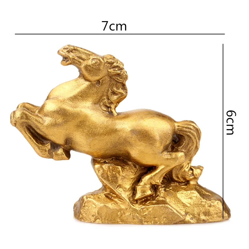 Afralia™ Retro Brass Zodiac Animal Sculpture. Chinese Modern Home Decor Craft.