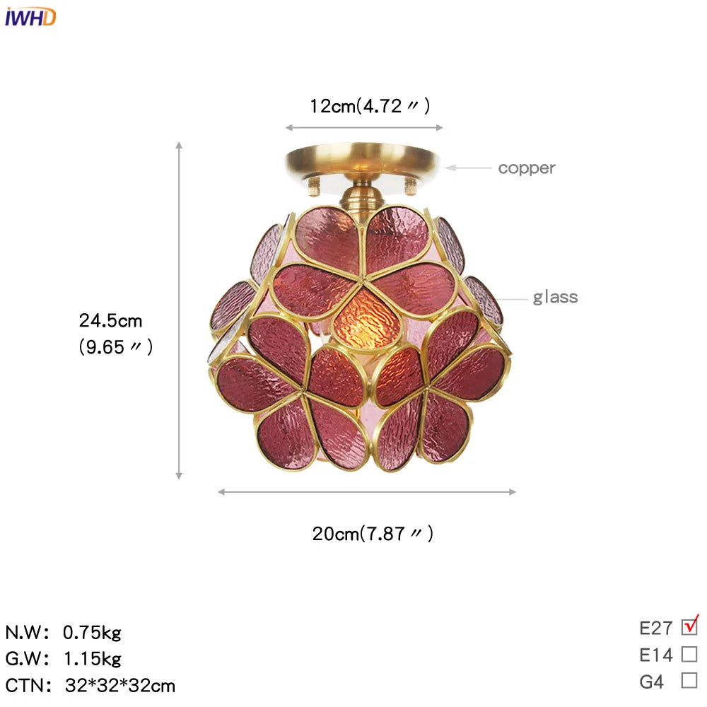 Afralia™ White Glass LED Ceiling Light Fixture, Nordic Modern Copper Ceiling Lamp