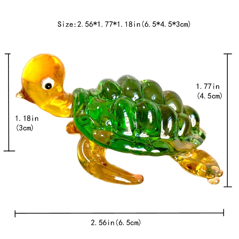 Afralia™ Sea Turtle Glass Figurine Handmade Crystal Miniatures Home Decor