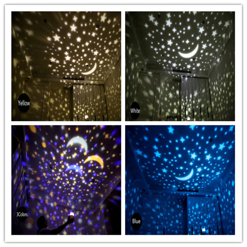 Afralia™ Starry Sky Projector Lamp: Rotating Universe LED Night Light for Kids' Magical Christmas Gift