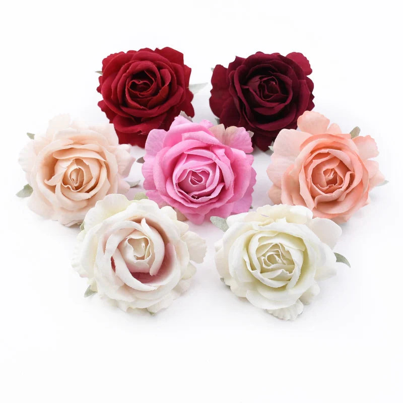 Afralia™ 6CM Roses Head DIY Wedding Decor Flowers Home Decor Artificial Flowers