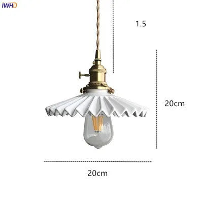 Afralia™ Japanese Ceramic Pendant Light Fixture Copper Vintage Nordic Lamp for Home Décor