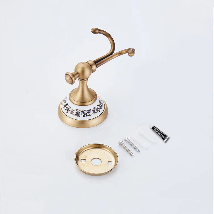 Afralia™ Antique Bronze Ceramic Robe Hook Wall Mounted Coat Hook Bathroom Accessories