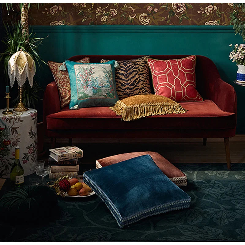 Afralia™ Lush Velvet Sofa Seat Pads Luxury European Style Insert Included