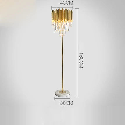 Afralia™ Postmodern Crystal Marble LED Floor Lamp for Bedroom