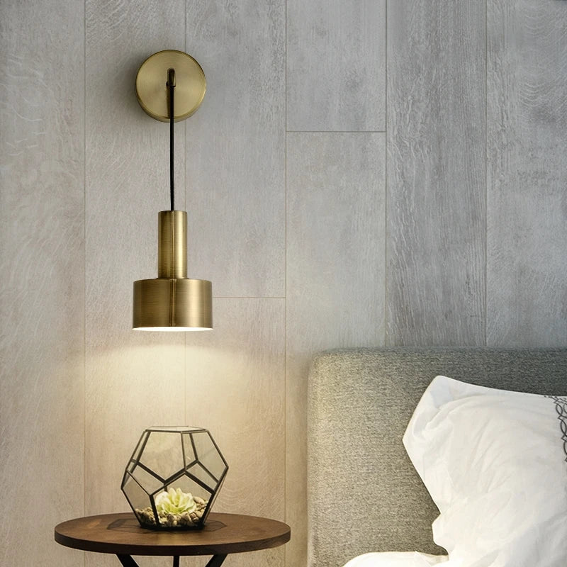 Afralia™ Brass Wall Lamp: Minimalist Nordic Style Sconce for Living, Bathroom, Aisle Lighting