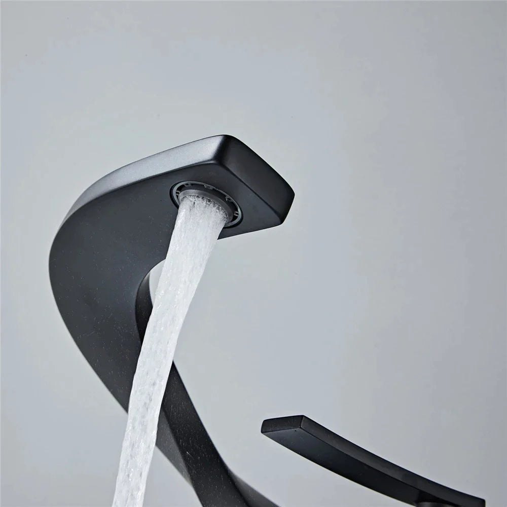 Afralia™ Modern Basin Faucet: Black, Gold, Nickel, Chrome Mixer Tap for Bathroom Sink