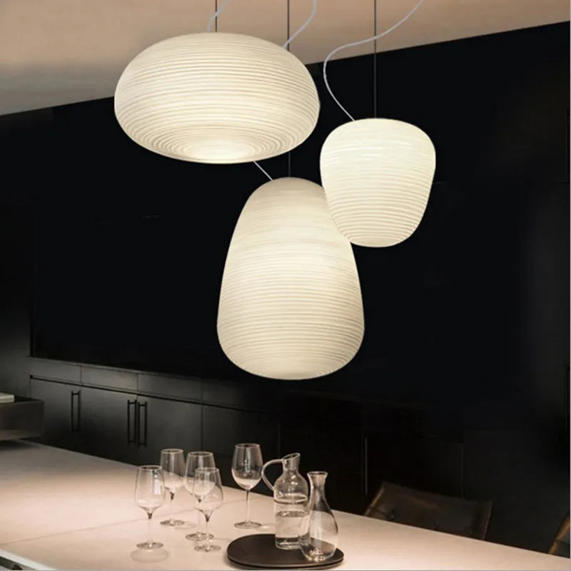 Afralia™ Rituals Pendant Lamp: Milky White Glass Kitchen Living Room Suspension Light