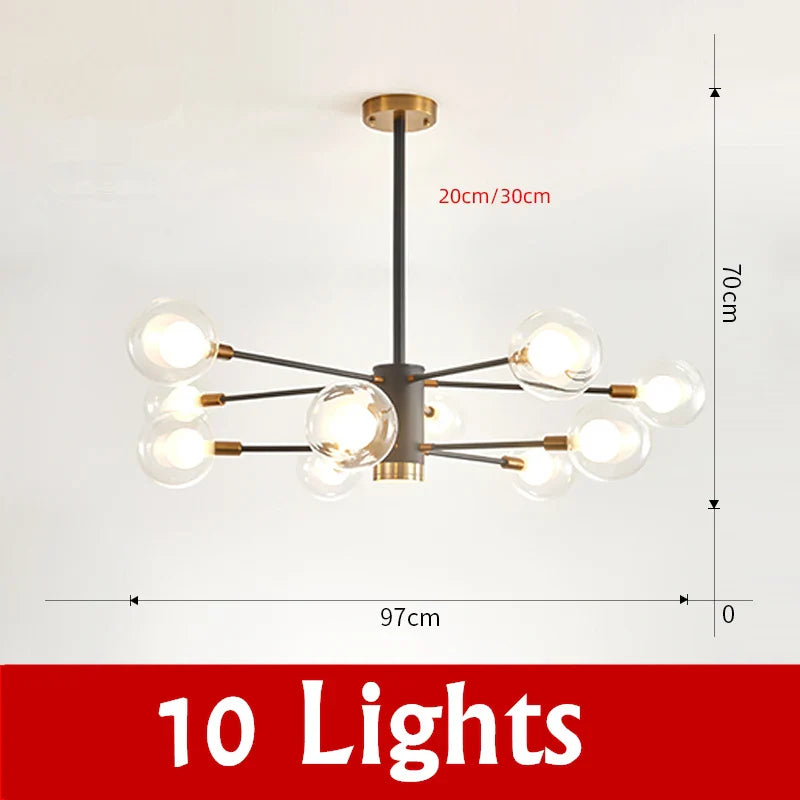 Afralia™ Glass Ball Chandelier Modern Spotlight Pendant Lamp Lighting