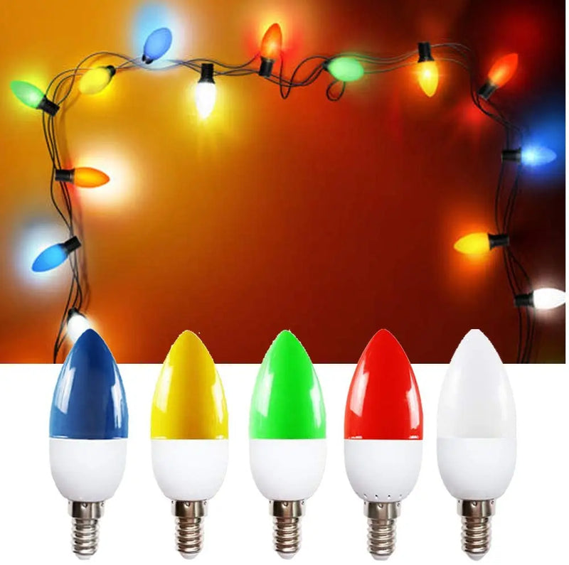 Afralia™ LED Bulb E14 3W RGB Colorful Candle Light 5 Color SMD Flashlight Bulb