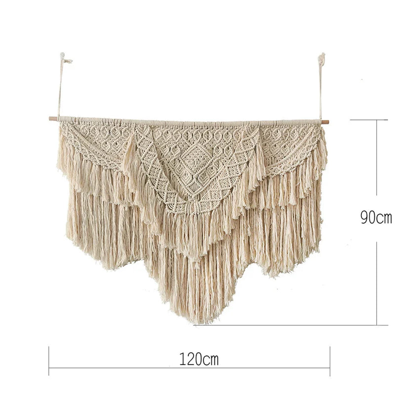 Afralia™ Macrame Wedding Tapestry: Boho Nordic Wall Hanging DeCor - Hand-made Cotton Art